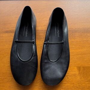 Jeffrey Campbell Black Leather Dancerina Ballet Flats